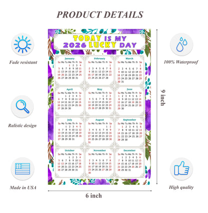 2026 Peel & Stick Calendar - Today is my Lucky Day Removable - 024