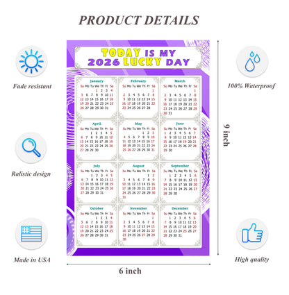 2026 Peel & Stick Calendar - Today is my Lucky Day Removable - 01