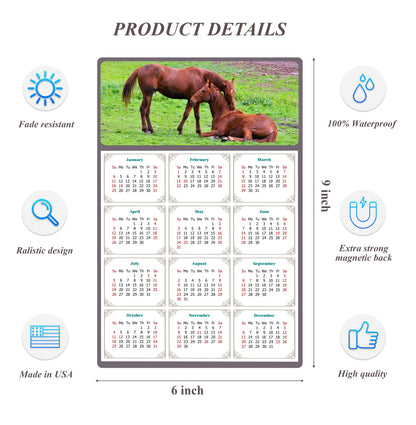 2026 Peel & Stick Calendar - Today is my Lucky Day Removable - Horses 019 (9"x 6")