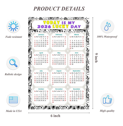 2026 Peel & Stick Calendar - Today is my Lucky Day Removable - 040