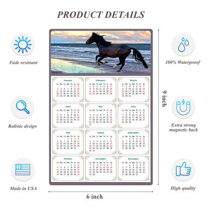 2026 Peel & Stick Calendar - Today is my Lucky Day Removable - Horses 015 (9"x 6")