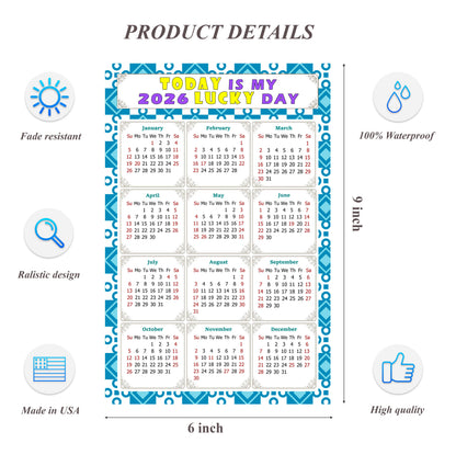 2026 Peel & Stick Calendar - Today is my Lucky Day Removable - 037