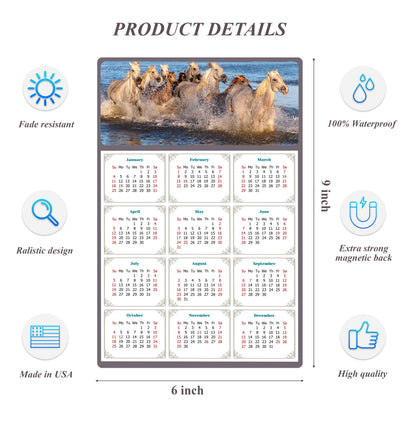 2026 Peel & Stick Calendar - Today is my Lucky Day Removable - Horses 08 (9"x 6")