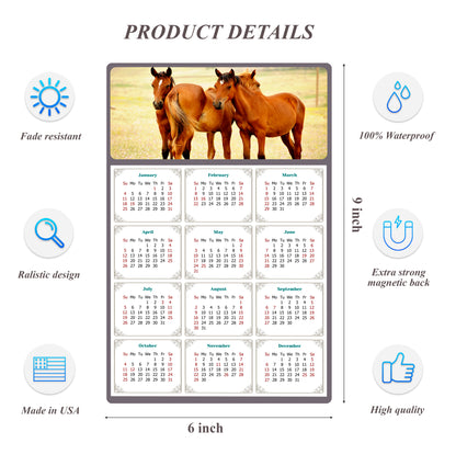 2026 Peel & Stick Calendar - Today is my Lucky Day Removable - Horses 014 (9"x 6")