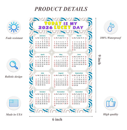 2026 Peel & Stick Calendar - Today is my Lucky Day Removable - 036