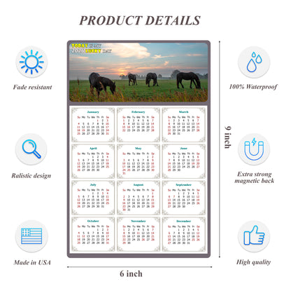 2026 Peel & Stick Calendar - Today is my Lucky Day Removable - Horses 04 (9"x 6")