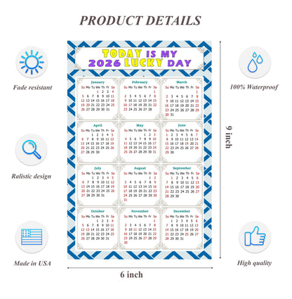 2026 Peel & Stick Calendar - Today is my Lucky Day Removable - 035
