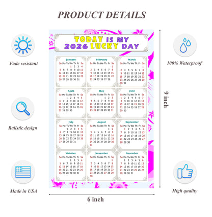 2026 Peel & Stick Calendar - Today is my Lucky Day Removable - 04