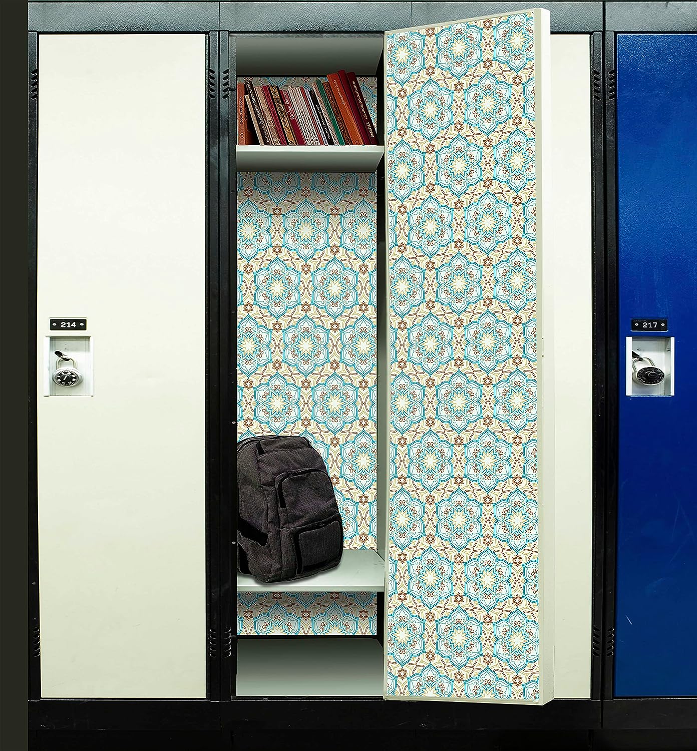 PELICAN INDUSTRIAL Magnetic Locker Wallpaper (Full Sheet Magnetic) - Trimmable, Easy Install, Remove & Reuse - Pack of 3 Sheets - Geometric Pattern (vb048)
