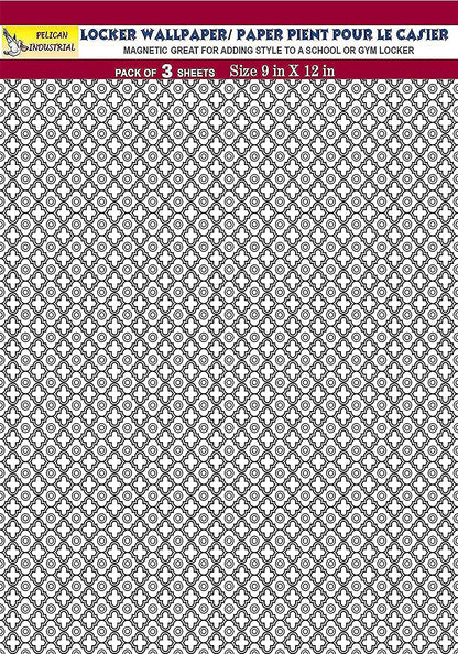 PELICAN INDUSTRIAL Magnetic Locker Wallpaper (Full Sheet Magnetic) - Trimmable, Easy Install, Remove & Reuse - Pack of 3 Sheets - Black and White vb027