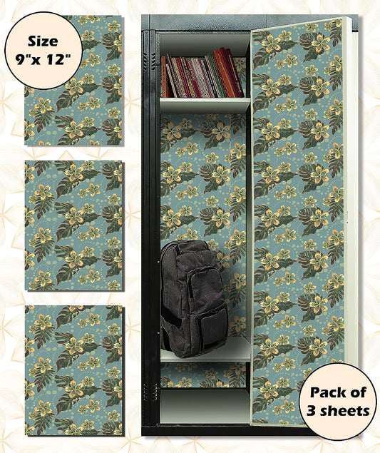 PELICAN INDUSTRIAL Locker Wallpaper Magnetic (Full Sheet Magnetic) - Remove & Reuse Decorative Vinyl - Made in USA - Fade, Tear and Water Resistant - Pack of 3 Sheets (Tropical Paradise) (vb063)