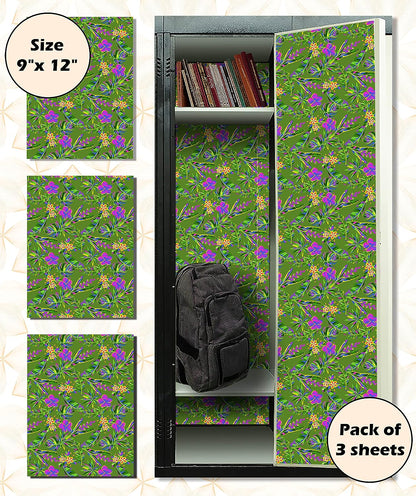 PELICAN INDUSTRIAL Magnetic Locker Wallpaper (Full Sheet Magnetic) - Remove & Reuse Decorative Vinyl - Made in USA - Fade, Tear and Water Resistant - (Tropical Leaves) - Pack of 3 Sheets (vb055)