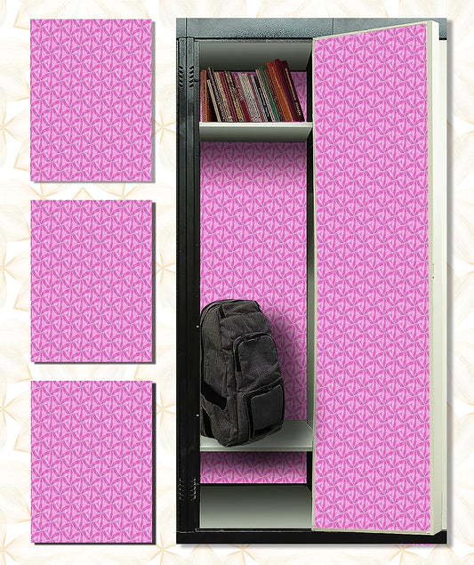 PELICAN INDUSTRIAL Magnetic Locker Wallpaper (Full Sheet Magnetic) - Remove & Reuse Decorative Vinyl - Made in USA - Fade, Tear and Water Resistant - (Pink Geometric) - Pack of 3 Sheets (vb069)