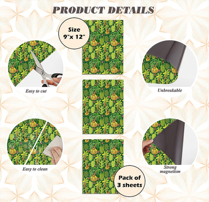 PELICAN INDUSTRIAL Magnetic Locker Wallpaper (Full Sheet Magnetic) - Remove & Reuse Decorative Vinyl - Made in USA - Fade, Tear and Water Resistant - (Tropical Leaves) - Pack of 3 Sheets (vb052)