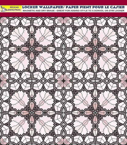 PELICAN INDUSTRIAL Deluxe School Locker Magnetic Wallpaper (Full Sheet Magnetic) - Full Cover Standard Half Lockers Pack of 12 Sheets - (Geometric vr54)