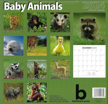 2024 Baby Animals Full Size Wall Calendar for Planning, Scheduling, and Organizing