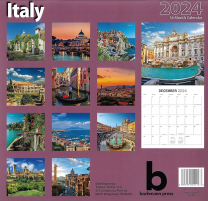 2024 Italy Full Size Wall Calendar for Planning, Scheduling, and Organizing