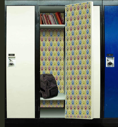 PELICAN INDUSTRIAL Magnetic Locker Wallpaper (Full Sheet Magnetic) - Trimmable, Easy Install, Remove & Reuse - Pack of 3 Sheets - Geometric Pattern (vb039)