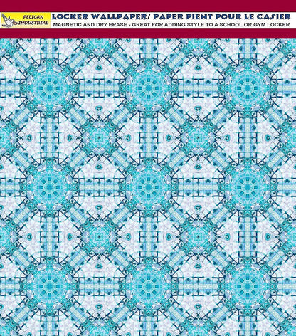 Deluxe School Locker Magnetic Wallpaper (Full sheet Magnetic) - Full Cover Standard Half Lockers - Trimmable, Easy Install, Remove & Reuse - Pack of 12 Sheets - (Geometric Blue vr68)