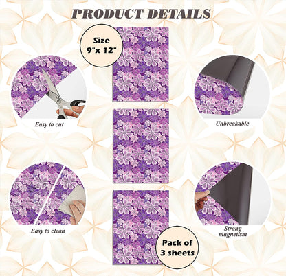 PELICAN INDUSTRIAL Magnetic Locker Wallpaper (Full Sheet Magnetic) - Remove & Reuse Decorative Vinyl - Made in USA - Fade, Tear and Water Resistant - (Flowers) - Pack of 3 Sheets (vb068)