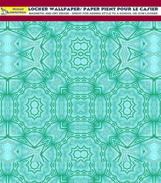 Deluxe School Locker Magnetic Wallpaper  Full Cover Standard Half Lockers Pack of 12 Sheets - (Abstract Green vr41)