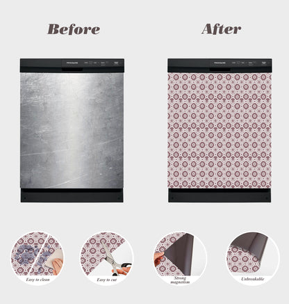 Dishwasher Magnet Cover - Reusable Magnetic Tiles Decal - Pack of 4 Tiles - V065