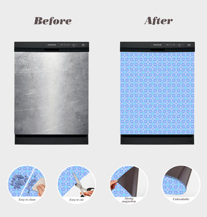 Dishwasher Magnet Cover - Reusable Magnetic Tiles Decal - Pack of 4 Tiles - V067