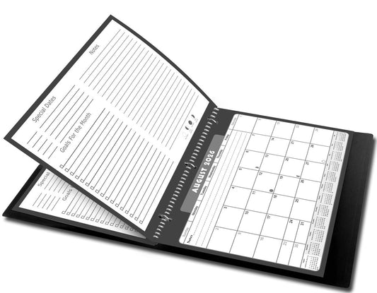 2026 - 2027 Academic Year 12 Months Student Calendar 3-Ring Binder B&W (Edition #022)