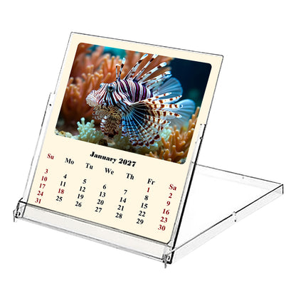 2027 CD-Style Desk Calendar 12 Months Calendar (Tropical Fishes)