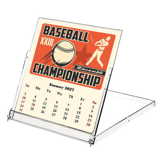 2027 CD-Style Desk Calendar 12 Months Calendar (Baseball)