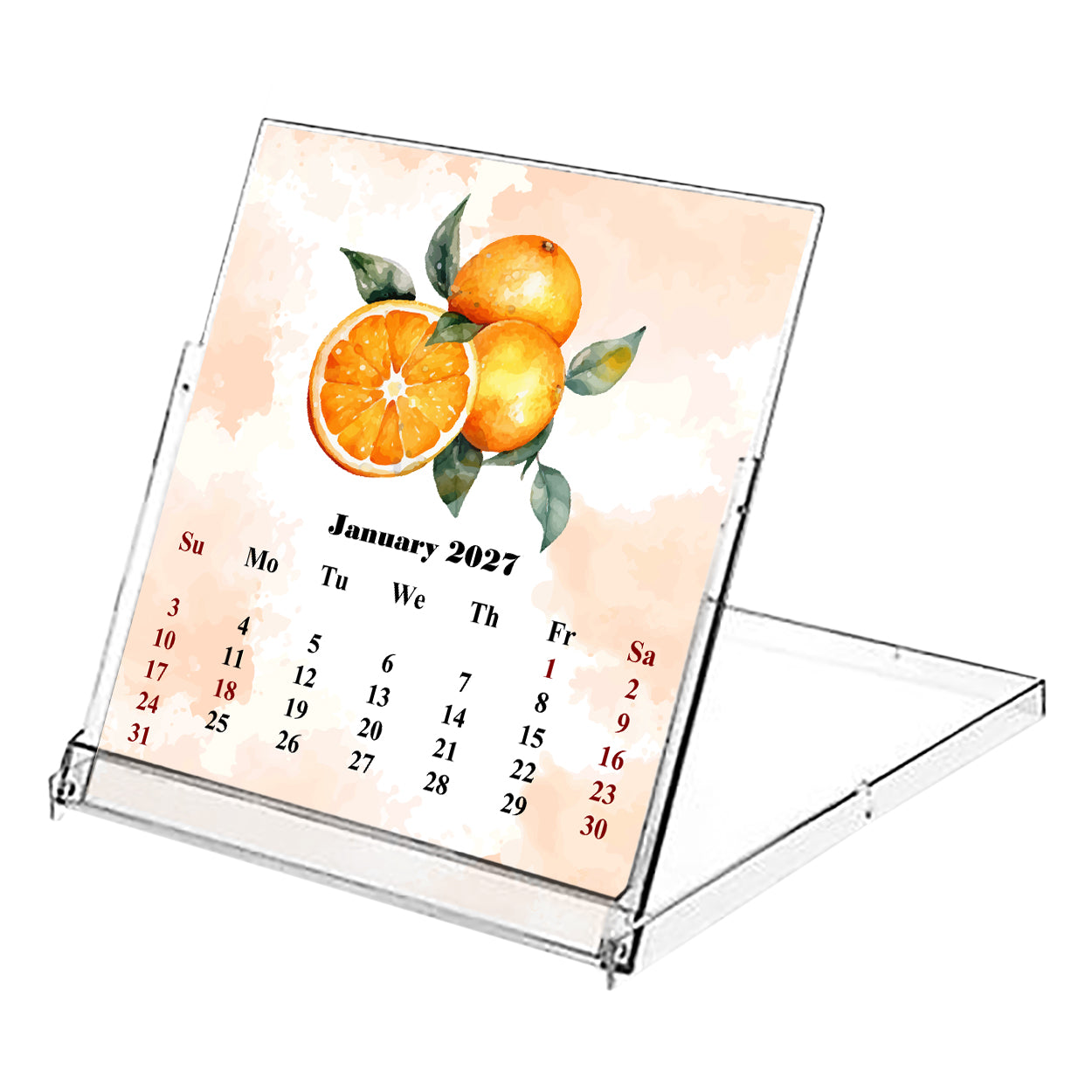 2027 CD-Style Desk Calendar 12 Months Calendar (Fruits & Berrier)