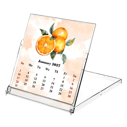 2027 CD-Style Desk Calendar 12 Months Calendar (Fruits & Berrier)