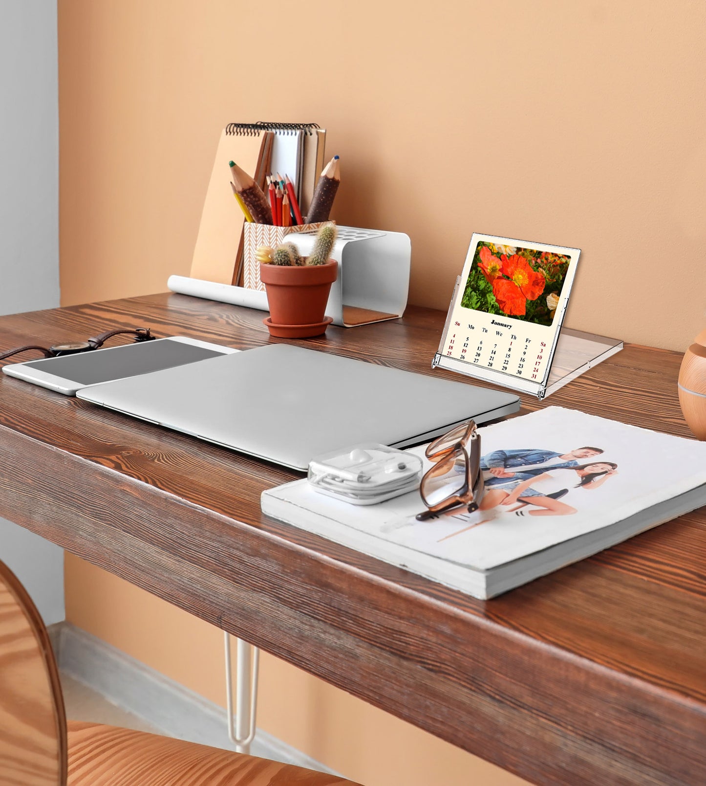 2027 CD-Style Desk Calendar 12 Months Calendar (Flowers)