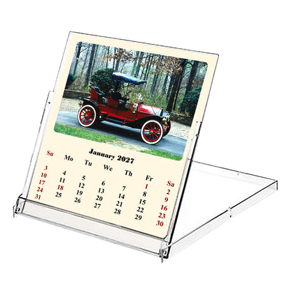 2027 CD-Style Desk Calendar 12 Months Calendar (Classic Cars)