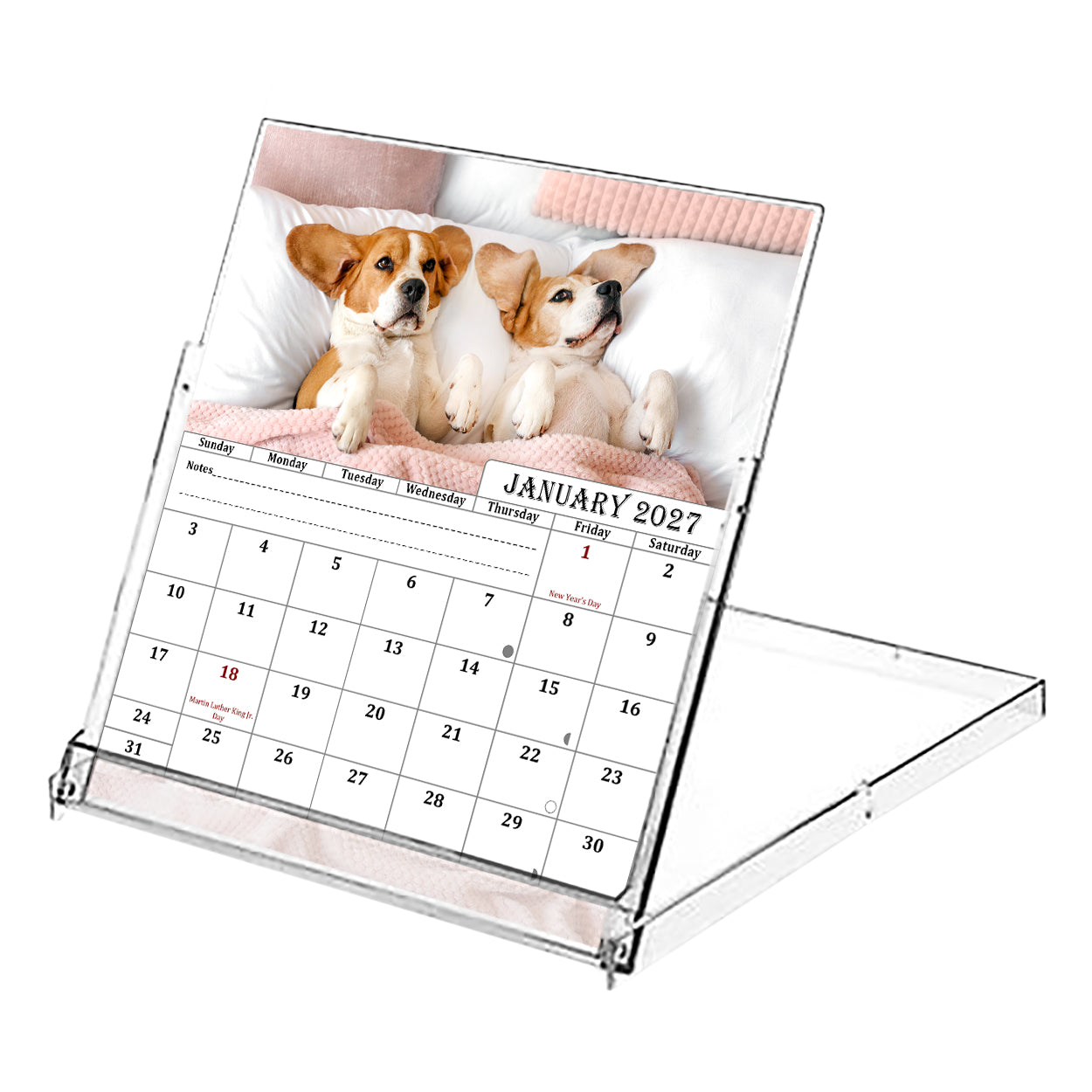 2027 CD-Style Desk Calendar 12 Months Calendar (Dogs)
