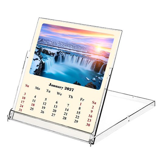 2027 CD-Style Desk Calendar 12 Months Calendar (Sunset&Sunrise)