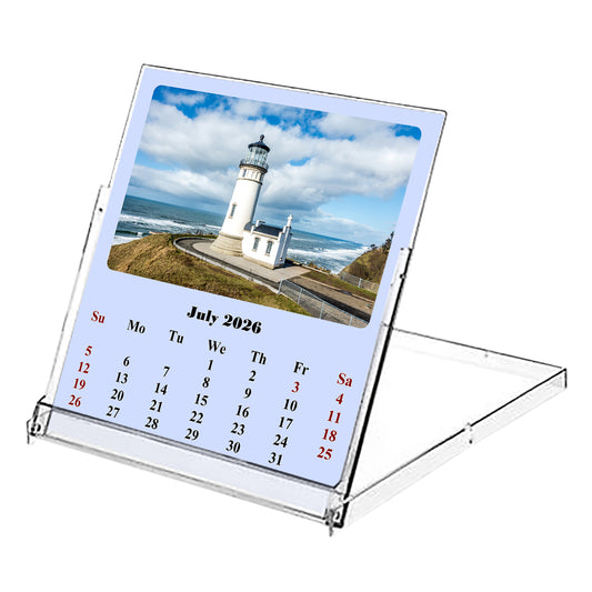 2026-2027 CD-Style Desk Calendar 18 Months Calendar (Lighthouses)