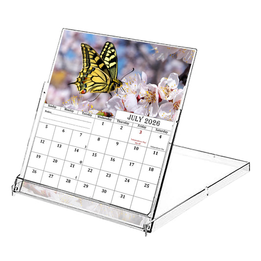 2026-2027 CD-Style Desk Calendar 18 Months Calendar (Butterflies)