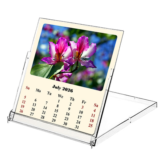 2026-2027 CD-Style Desk Calendar 18 Months Calendar (Flowers)