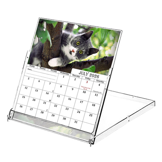 2026-2027 CD-Style Desk Calendar 18 Months Calendar (Cats)