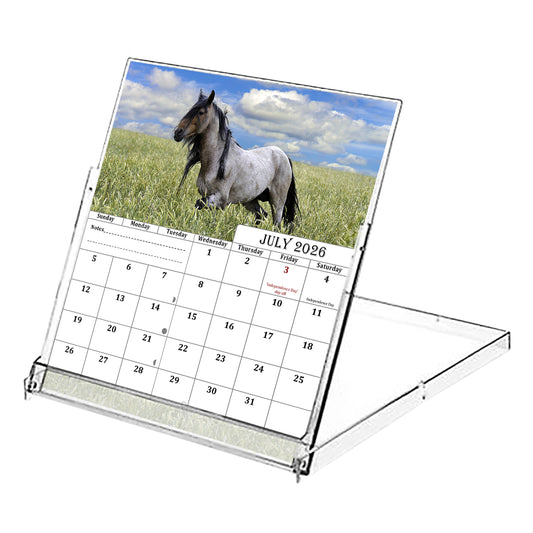 2026-2027 CD-Style Desk Calendar 18 Months Calendar (Horses)