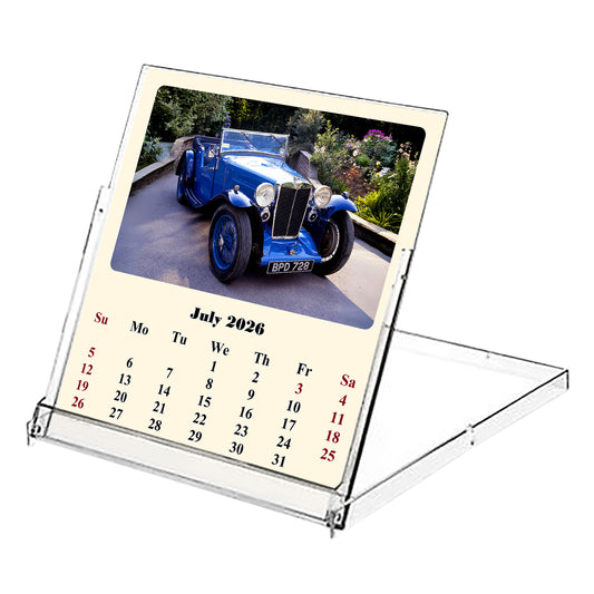 2026-2027 CD-Style Desk Calendar 18 Months Calendar (Classic Cars)