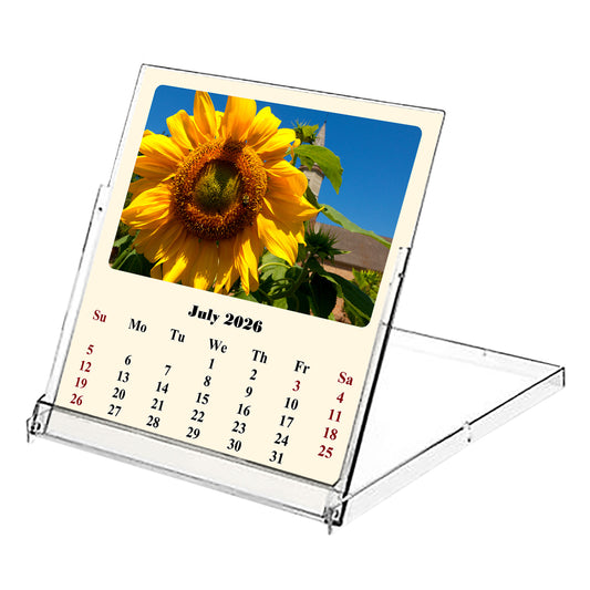 2026-2027 CD-Style Desk Calendar 18 Months Calendar (Sunflowers)