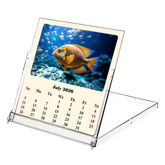2026-2027 CD-Style Desk Calendar 18 Months Calendar (Tropical Fishes)