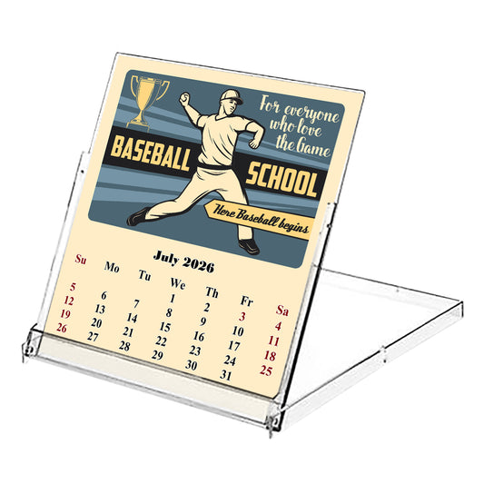 2026-2027 CD-Style Desk Calendar 18 Months Calendar (Baseball)