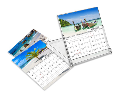 2027 CD-Style Desk Calendar 12 Months Calendar (Beaches)