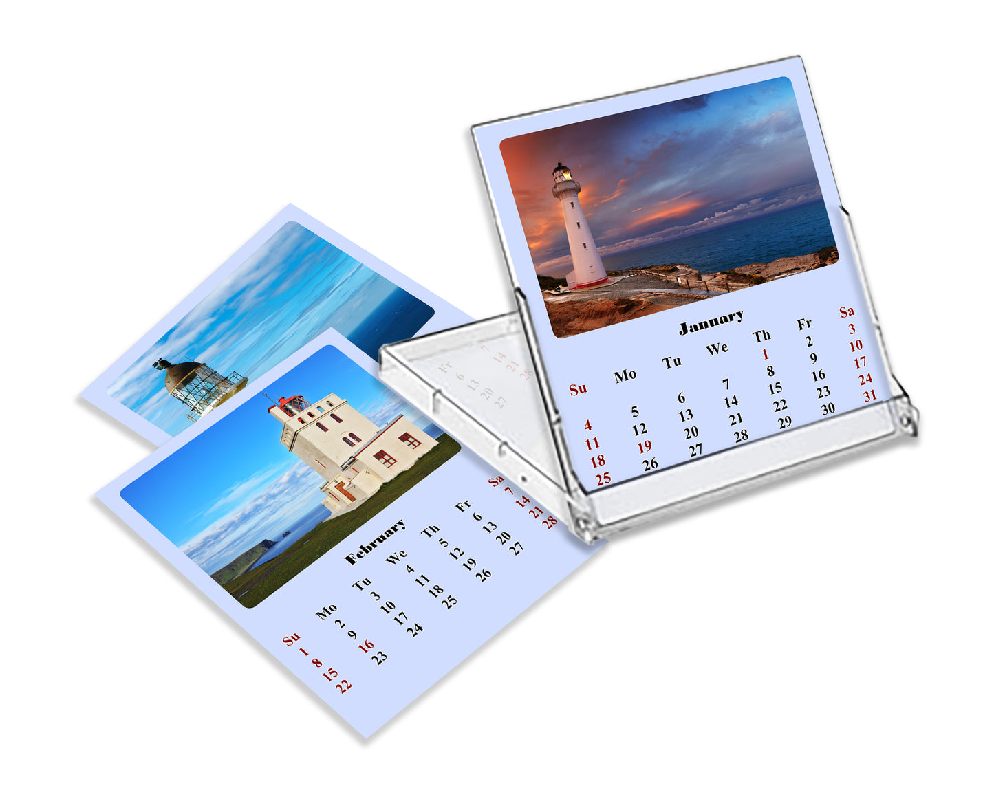 2027 CD-Style Desk Calendar 12 Months Calendar (Lighthouses)