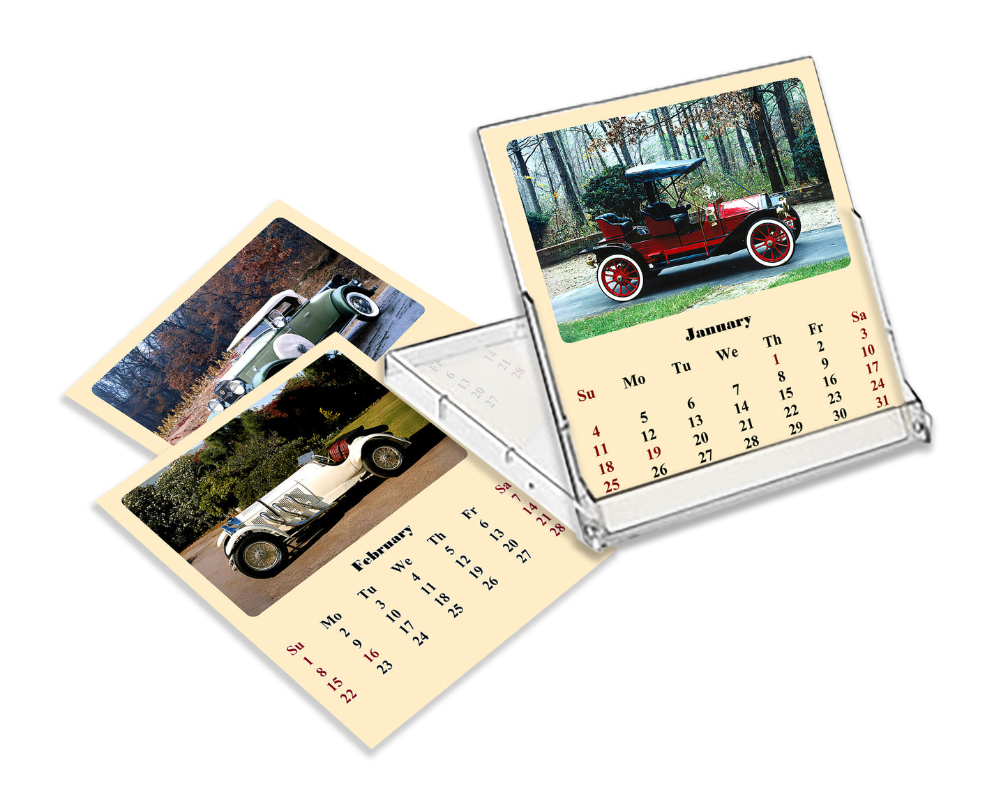 2027 CD-Style Desk Calendar 12 Months Calendar (Classic Cars)