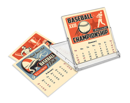 2027 CD-Style Desk Calendar 12 Months Calendar (Baseball)
