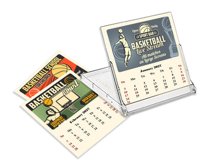 2027 CD-Style Desk Calendar 12 Months Calendar (Basketball)